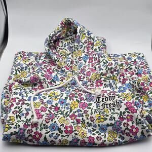TEDDY FRESH Grandma Floral Print Pull Over Hoodie Unisex Oversized Sz L